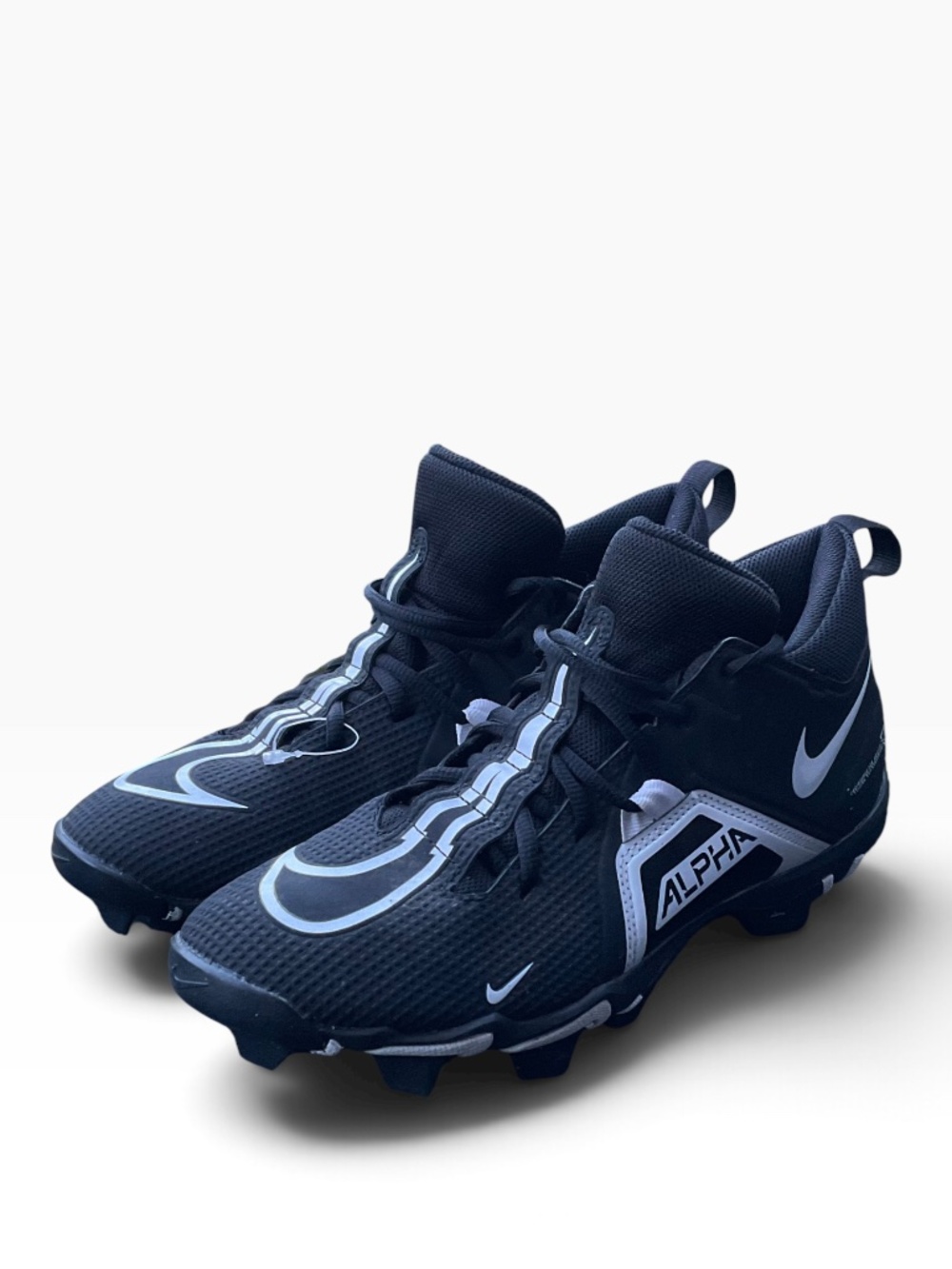 Nike Alpha Men's Football Cleats Size 8 Black White CV0582-001